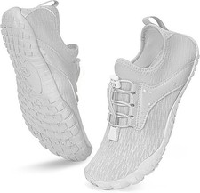 Barefoot Water Shoes for Women Men, Quick-Dry Aqua Footwear Grey - W11/M9