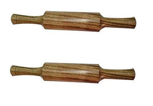 Traditional Sheesham Wooden Rolling Pin Pack Of 2 For Kitchen - Picture 1 of 6