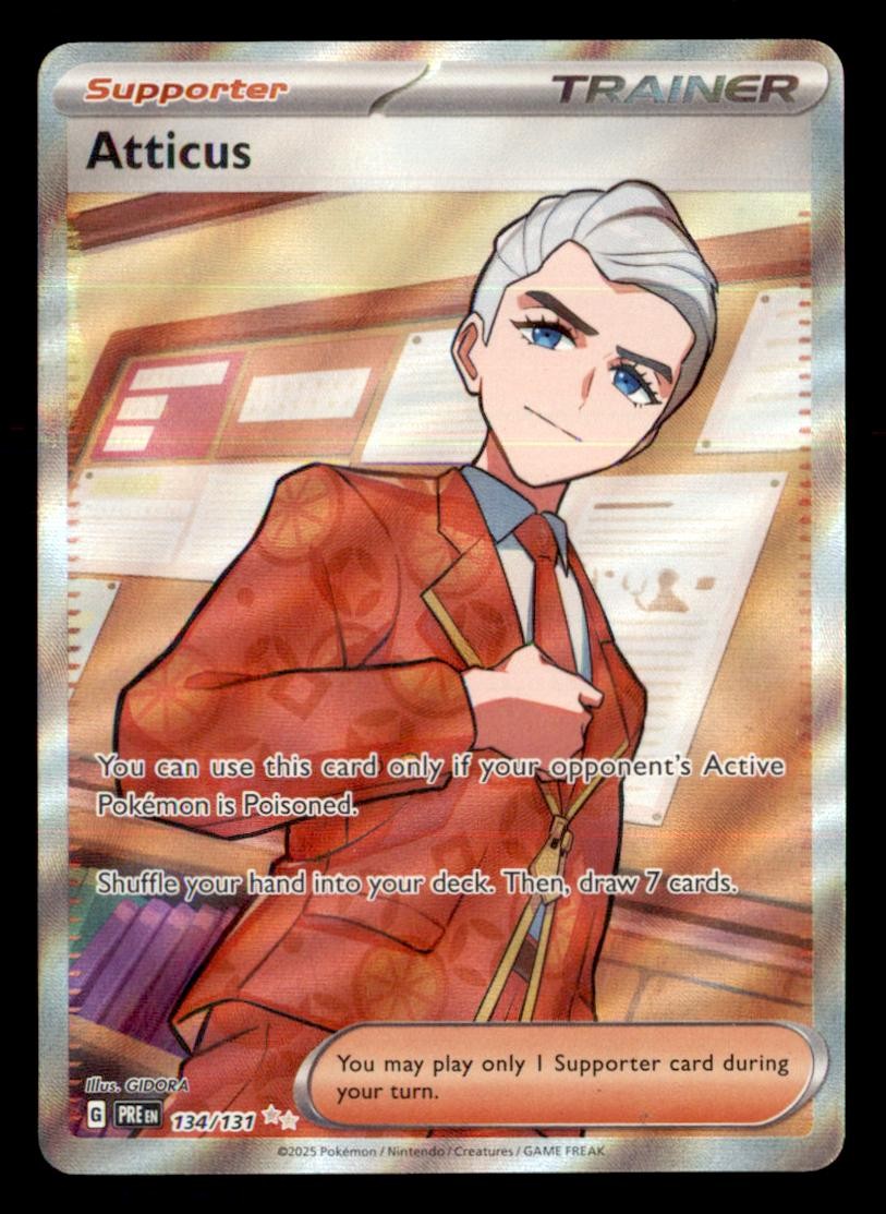 Atticus 134/131 Ultra Rare Prismatic Evolutions Pokemon Holo Near Mint