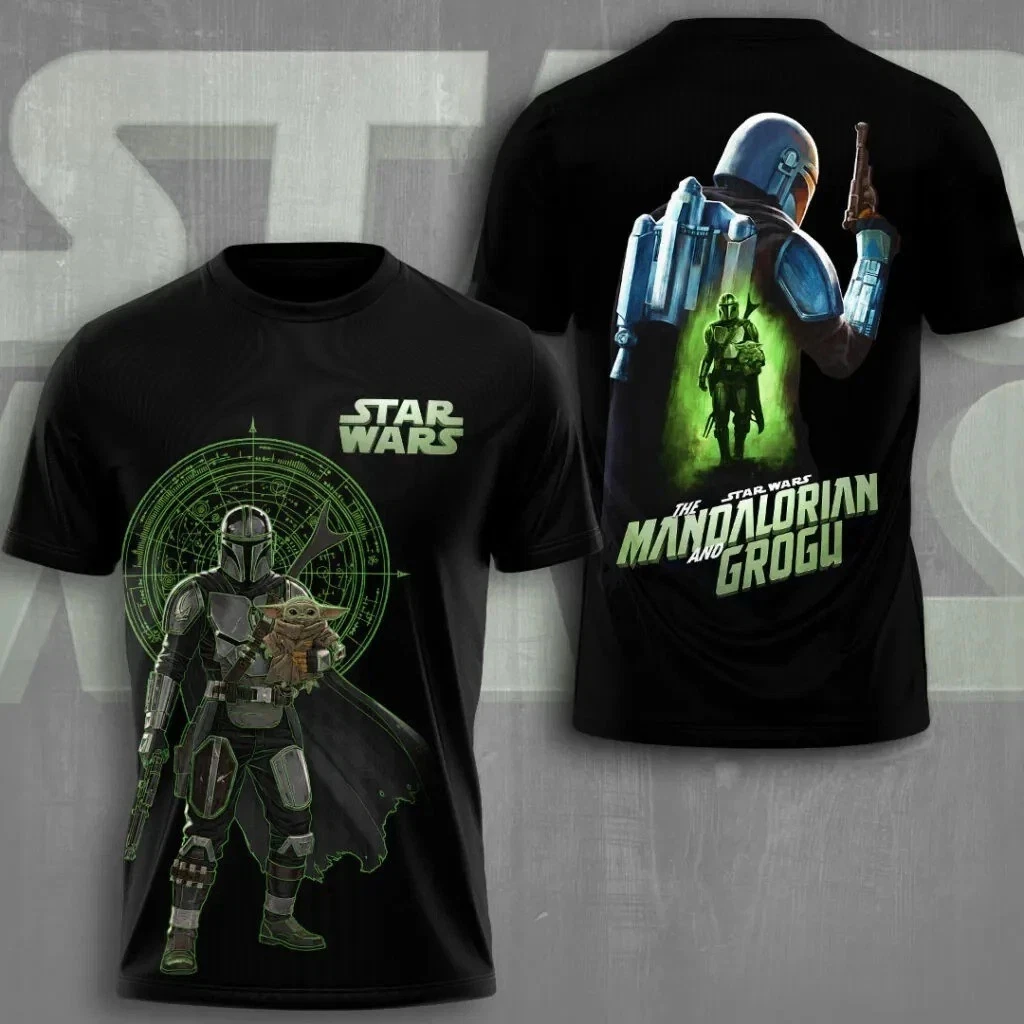 Sci-Fi Space Hunter & Cute Alien 3D Graphic T-Shirt Fan Tee