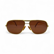 Authentic Cartier Santos Vintage Aviators - Gold Wires w Dark Brown Lenses 80s 