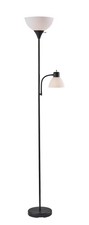 1pc 72 in Black Combo Floor Lamp with Adjustable Reading Lamp