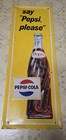 1960s Vintage PEPSI COLA SAY PEPSI PLEASE ADVERTISING SIGN Gas Station Store  — photo 2