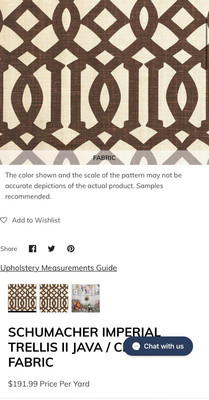 schumacher fabric Java trellis Kelly Wearsler 2 Yards Designer Linen
