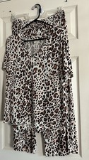 Soma Cheetah Print Short Sleeve Pajama Set. Pockets Soft Pants Size Sm