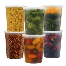 24 Pack 32 Oz Plastic Soup Cups Deli Food Storage Containers With Tight Lids P
