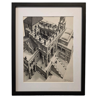 M.C. ESCHER  Ascending and Descending  Signed in the Plate Impossible Staircase 