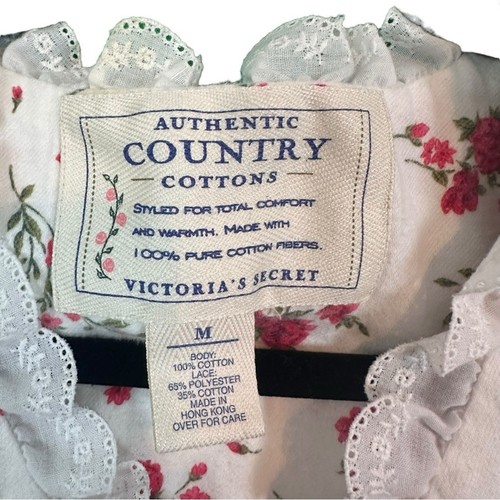 Victoria's Secret Vintage 90s Country Grannycore Long Flannel Floral Nightgown M - Picture 12 of 13