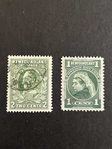 Newfoundland Stamps Lot of 2 Used Queen Victoria and King George as shown L168