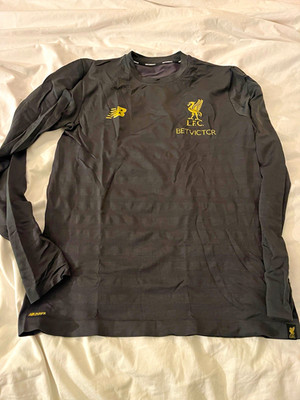 New Balance Liverpool FC L.F.C. England Black Long Sleeve Soccer Fan Shirt