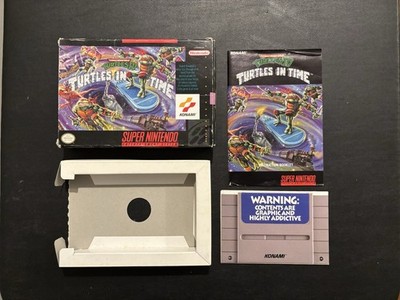 TMNT IV Turtles In Time SNES Box + Manual & Insert No Game Cartridge Authentic