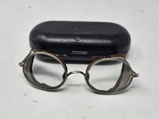 Vintage Early Willson Safety /Driving Goggles With Original Tin Case Steampunk