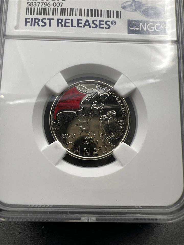 2020 25c Canada Twenty Five Cent Quarter Atlantic Puffin Coin NGC MS66 PL - Image 4 of 4