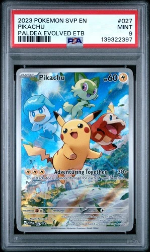 2023 POKEMON SVP EN-SV BLACK STAR PROMO #027 PIKACHU PSA 9