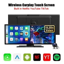 Portable Car Stereo Radio Wireless Apple Carplay/Android Auto w/Netflix YouTube