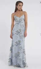 Jenny Yoo Collection Julianna Enchanted Floral Whisper Blue Embroidered Dress 8