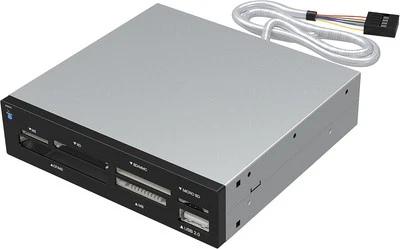 SABRENT 74 in 1 3.5 Inch Internal Flash Supports 74 Memory Type, Black,Silver - Image 1 of 4