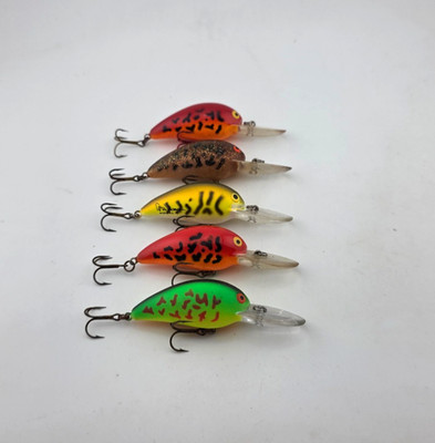 (5) Bomber Model A 6A Crankbait Fishing Lures Lot of 5