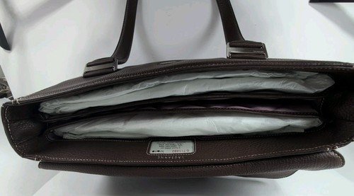 Sac à bandoulière rembourré pour ordinateur portable Knomo London marron chocolat Lausanne cuir 395 neuf - Photo 14/16
