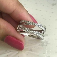 2 Ct Round Cut Simulated Diamond Engagement Enhancer Ring 14K White Gold Plated