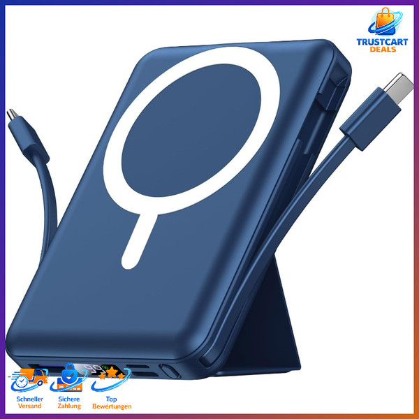 Power Bank 10000Mah Magsafe Magnetisch Wireless Schnellladen Led Display Iphone-image