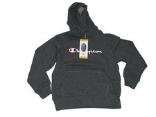 Champion Boys Sweater Youth Small 7/8 Gray Hoodie Spell Out Pullover Kids NEW