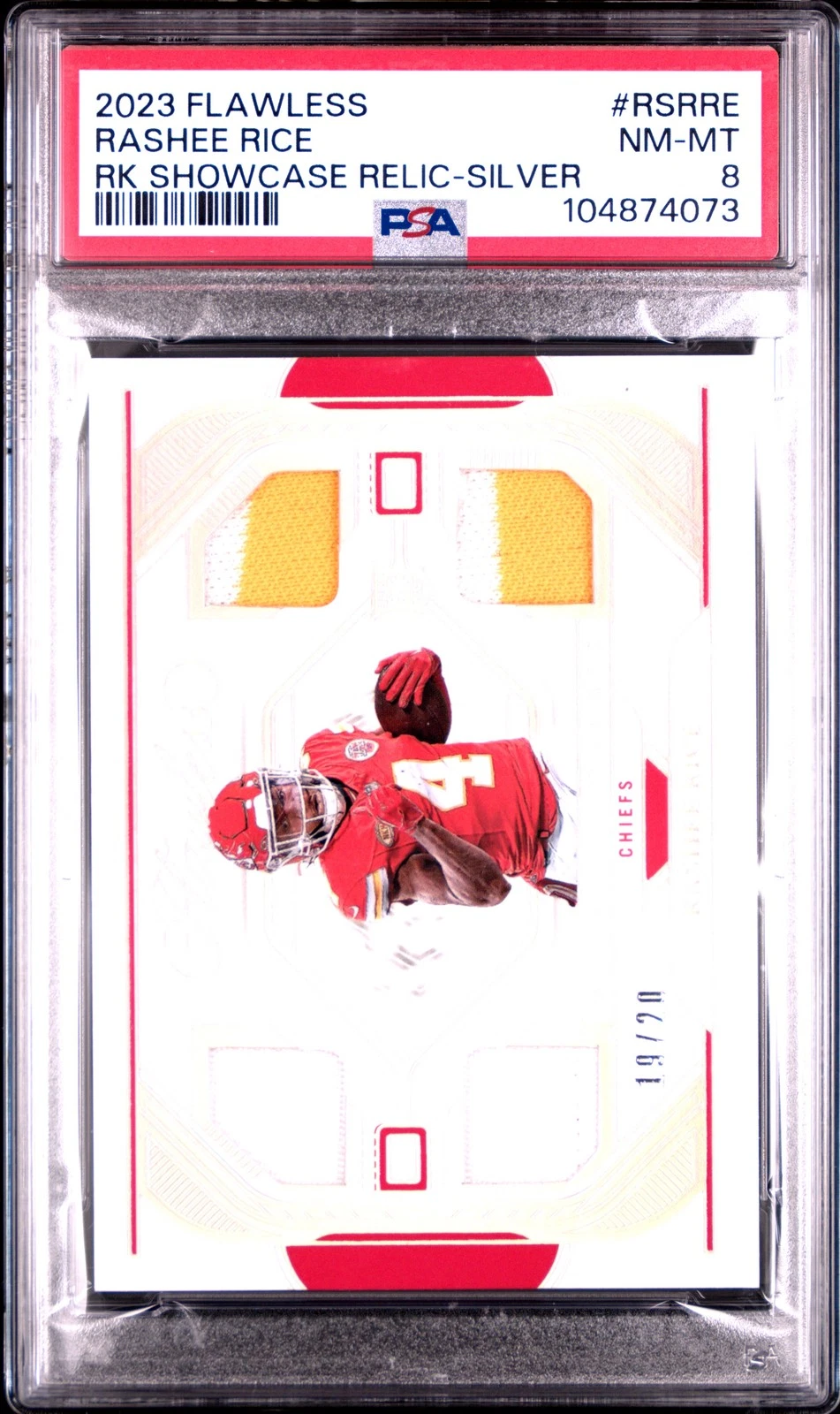 Rashee Rice Panini Flawless Rookie Showcase Relics #RSRRE Silver