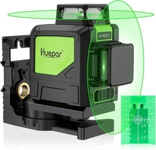 Huepar 902CG Cross Line Laser Level 2x360° Self-Leveling Laser Leveler, 2D Green