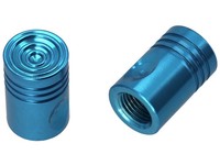 Set: 2X Ventilkappe Pin, Blau Eloxiert