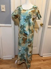 Vintage Hawaiian Maxi dress L Hilo Hattie Tropical Fabric