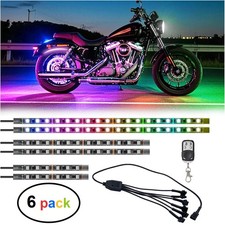 6pcs Motorcycle Led Lights With Remote 12v Rgb Car Strip Light Decor Waterproof 6pcs Motorcycle Led Lights With Remote 12v Rgb Car Strip Light Decor Waterproof