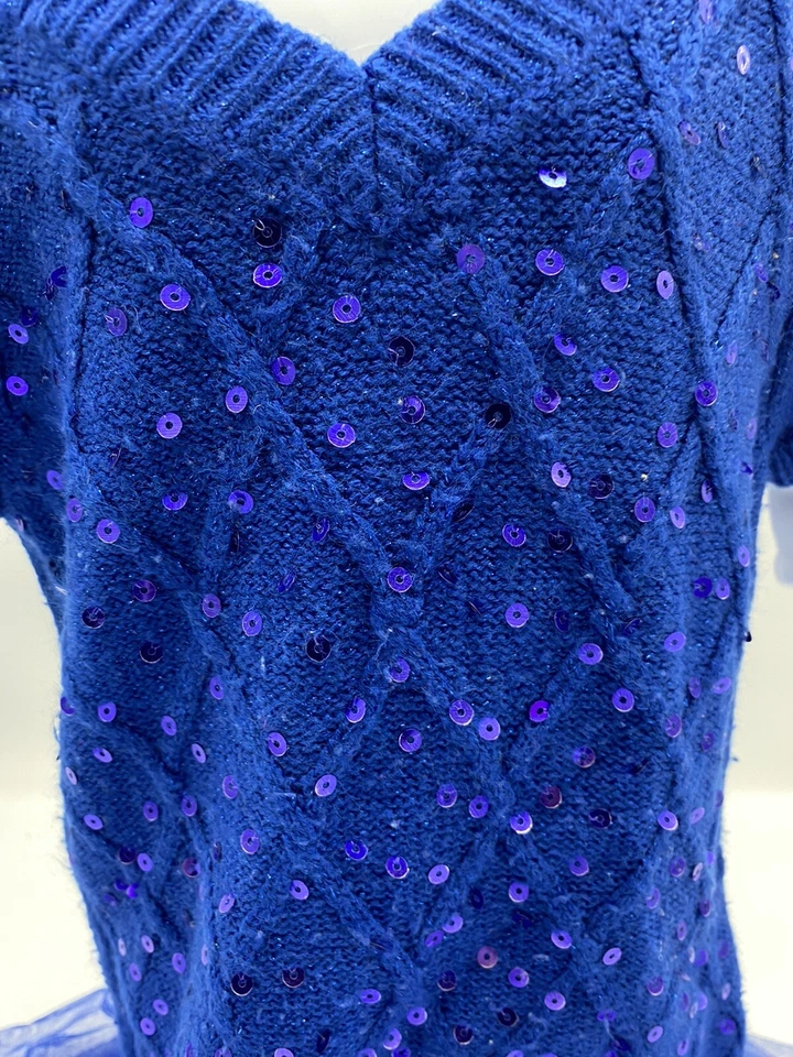 Justice Girls Short Sleeve Blue Dress Size 6 Pre-Owned - Image 2 of 4