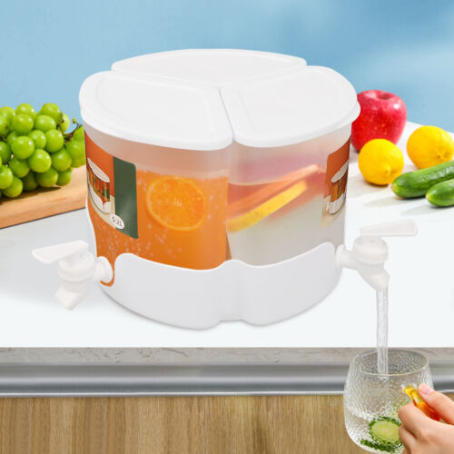 3 Grid Beverage Cold Juice Drinking Dispenser Container for Hotel Cafe Bar Party