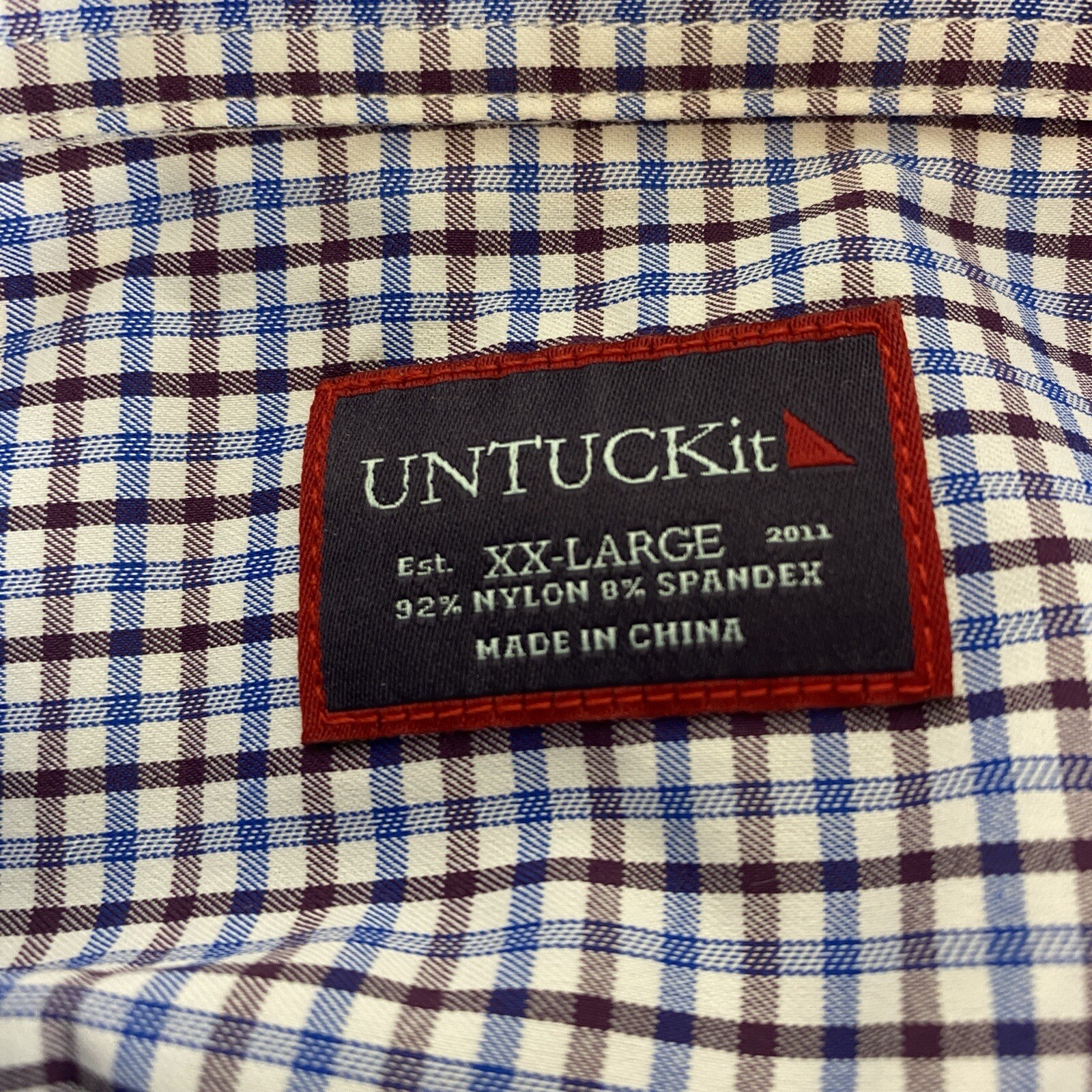 UNTUCKit Shirt Mens 2XL Blue Button Up Collared S… - image 4