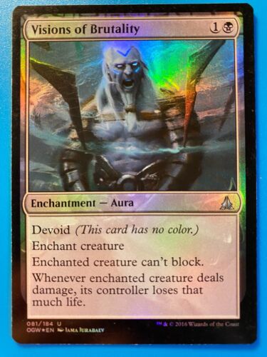 MTG 1x FOIL Visions of Brutality Oath of the Gatewatch Magic the Gathering x1 NM - Picture 1 of 1