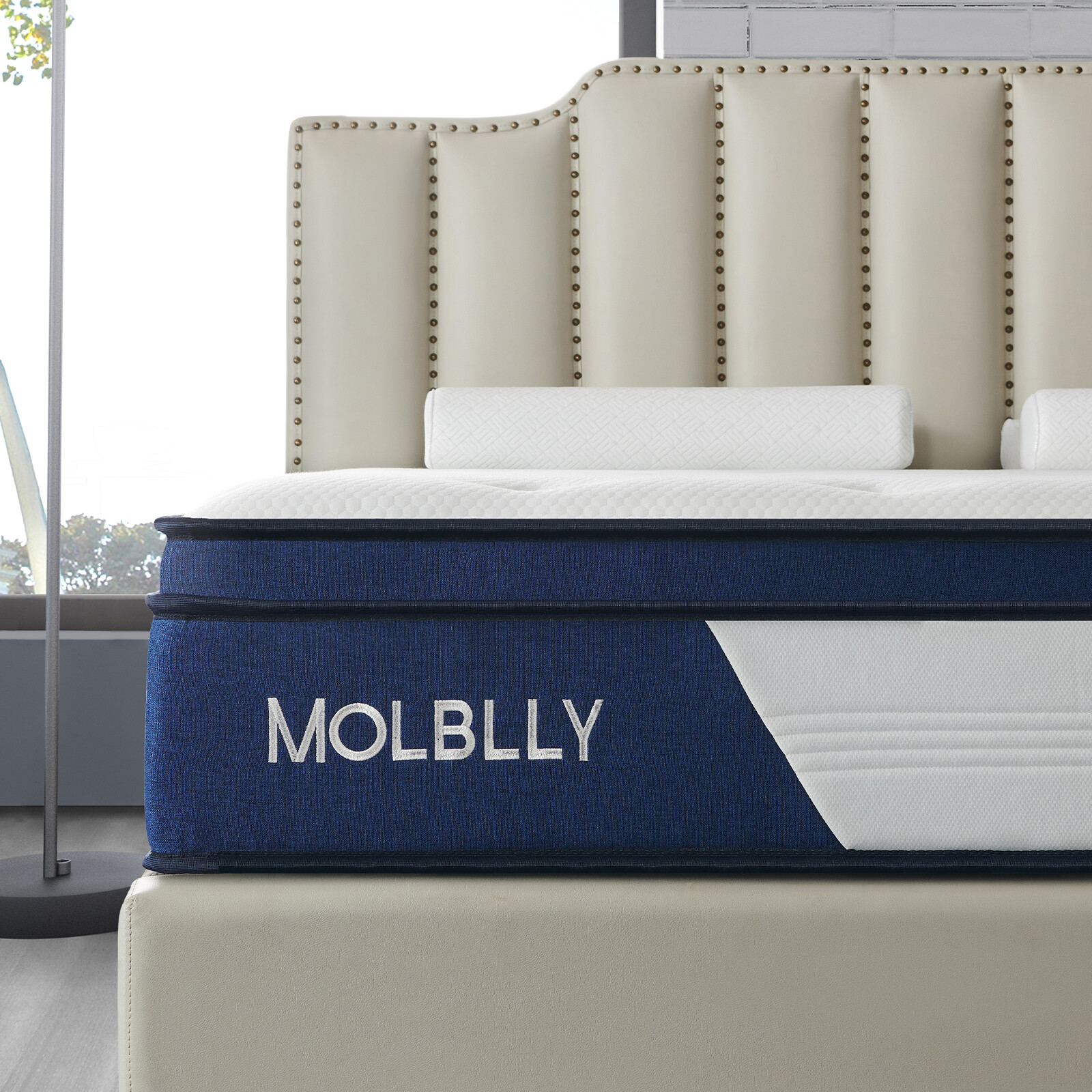 Molblly Queen King 10" 12"Gel Memory Foam Hybrid Pocket Coil Spring Bed