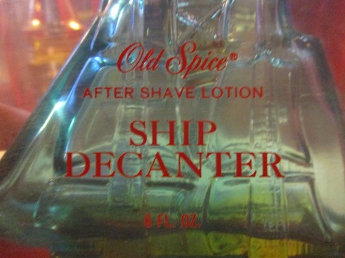OLD SPICE AFTER SHAVE FLYING CLOUD BLUE GLASS SHIP DECANTER USED IN ORIGINAL BOX - Picture 5 of 6
