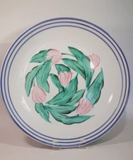 Vietri Italy Tulipani D'Acqua Large Pasta Bowl Pink Tulips w Green 1988
