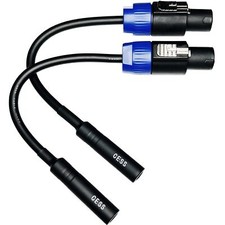 CESS-025 1/4 TS Female to Speakon Speaker Cables - Speakon to 6.35 mm Mono Ja...