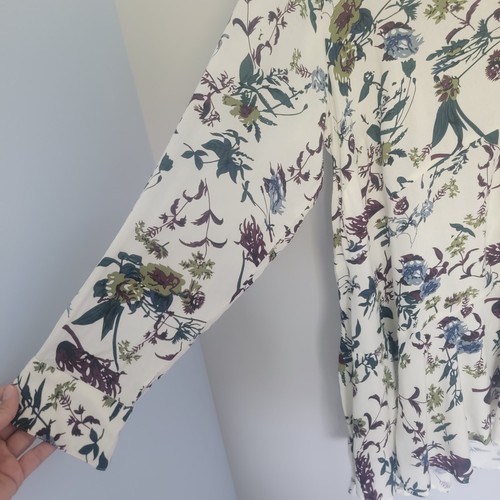 NWT Chelsea & Theodore 2X Long Sleeve Ruffle Hem High Low Floral Tunic Shirt - Picture 3 of 13