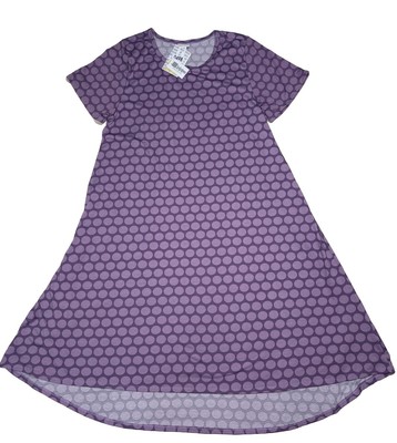 LuLaRoe Womens Dress Size 3XL Carly Purple Lavender Macro Polka Dots 3X NWT
