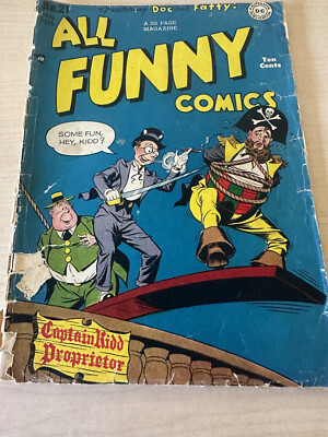 All Funny Comics #21 Nice Unrestored Golden Age Vintage DC Comic 1948