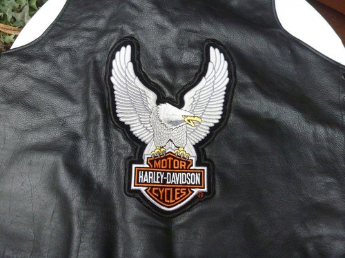 Harley Davidson Leather Motorcycle Vest, Patches, UNIK ULTRA, XL - Picture 3 of 8