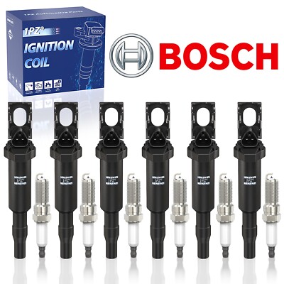 6 Ignition Coil and Spark Plugs Pack for BMW 128i 325i 328i OEM UF592 0221504470
