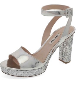 miu miu glitter platform sandals