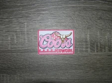 Coors & Cattle Cowgirl Embroidered Iron On Patch 3.25" x 2.25"