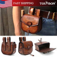 TOURBON Leather Hunting Game Ammo Storage Belt Pouch Tool Carrier Holster in US
