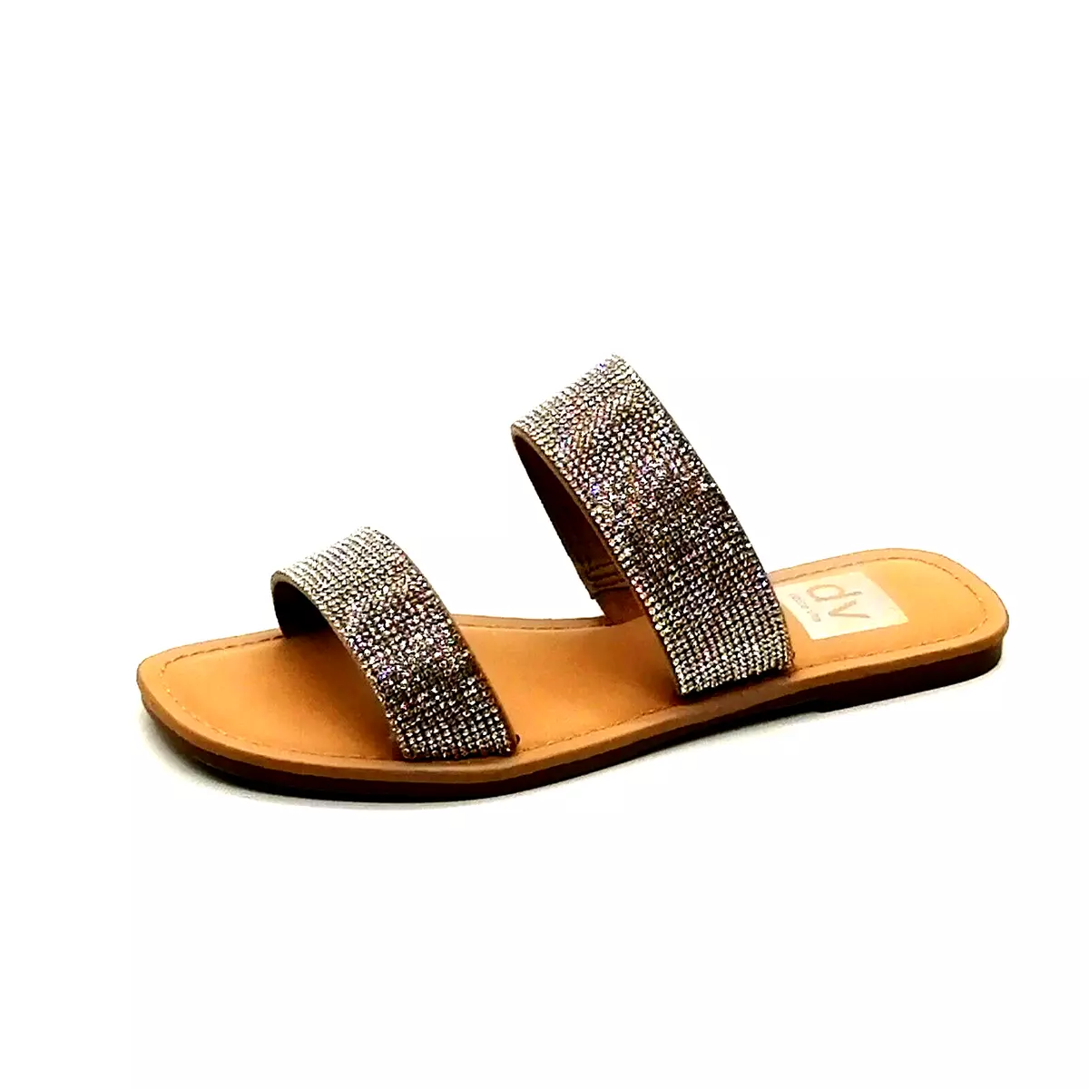 Dolce Vita Womens Jane Double Strap Slide Sandals Rhinestone