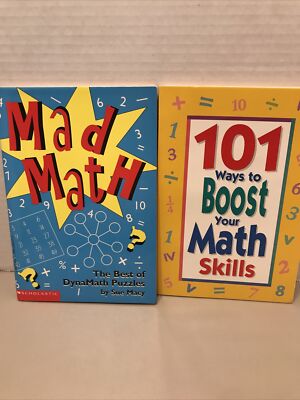 (Lot of 2) Mad Math Puzzles and 101 Ways to Boost Your Math Skills 