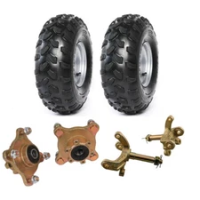 2pc 18X9.50-8 Turf 18X9.5-8 Tire Wheel Rim +4 Stud Knuckle Hub ATV Tractor Mower